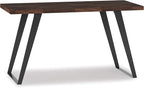 SIMPLIHOME Lowry SOLID WOOD and Metal Modern Industrial 54 inch Wide Home Office Desk, Writing Table, Workstation, Study Table Furniture in Distressed Charcoal Brown