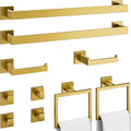 10-Piece Bathroom Hardware Accessories Set, 16 Inch SUS304 Stainless Steel Towel Bar Set, Wall Mounted Bathroom Towel Holders, Towel Hooks with Toilet Paper Holder