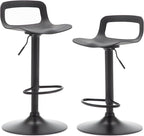 NOBPEINT NOB Contemporary Chrome Air Lift Adjustable Swivel Bar Stool (6 Pieces, Black)