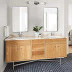 ANDY STAR Chrome Bathroom Mirror, 24”x40” Polished Nickel Rounded Corner Rectangle Mirror, Modern Metal Frame Bathroom Vanity Mirror