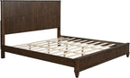 King Size Solid Wood Platform Bed Frame, Solid Wood Bed with 79.13" Headboard, Solid Wood Leg/No Box Spring Needed/Noise Free/Brown