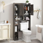 Vabches Over The Toilet Storage Cabinet, Farmhouse Storage Cabinet Over Toilet with Barn Door，Home Space-Saving Toilet Rack, for Bathroom, Restroom, Laundry