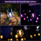 Philips Hue Festavia Globe Outdoor String Lights, White & Color Ambiance, 22ft,8 Bulbs, Dimmable, Control with Hue App or Voice, Bridge Required