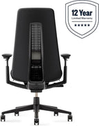 Haworth Fern Office Chair – Ergonomic and Stylish Desk Chair with Breathable Mesh Finish - with Lumbar Support (Coal)