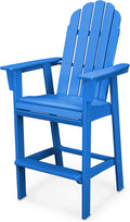 POLYWOOD® Vineyard Curveback Adirondack Bar Chair in Pacific Blue