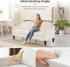 VINGLI Small Couch Sofa 71" Comfy Couches for Living Room Beige 3 Seat Sofa Couch Mid Century Modern Sofa Furniture Couches with Scooped Arms for Small Spaces, Bedroom, Apartment, Studio