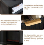 LEYAOYAO 31" Wide Fluted Nightstand with Charging Station, Oversized Extra Large 2 Drawers Night Stand,Black Wood Bedside Table,Tall Bed Side End Tables,Modern Chest of Drawers Dressers for Bedroom