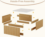 Tribesigns 31.5" Square Coffee Table, Modern Wood Center Table Cocktail Furniture for Living Room, White & Brown