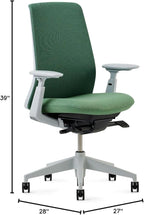 Haworth Soji Office Chair with Ergonomic Adjustments and Lumbar Support, Flexible Mesh Back (Juniper)