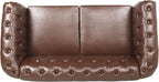 LEVNARY Leather Sofa, Chesterfield Tufted Upholstered 2 Seater Couch, Modern Loveseat Couch Classic Furniture for Living Room Bedroom (Dark Brown)