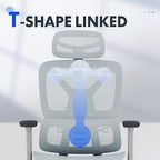 FLEXISPOT ErgoX Premium Ergonomic Office Chair with Footrest- Adjustable 3D Armrests, Dynamic Lumbar Support, Recline & Tilt Function, Mesh Seat, for Home & Office Use,Blue