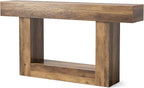 LITTLE TREE 63 Inches Long Console Table, 2-Tier Farmhouse Sofa Table Behind Couch, Large Narrow Entryway Table for Living Room, Wooden Hallway Foyer Table with Heavy Duty Base, Rustic Brown
