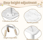 Adjustable Kids Table Chairs Set – Graffiti Desktop, Multi-Activity Height-Adjustable Toddler Study Desk for Ages 3-8 – Ideal for Home, Classroom, Daycare (B-Brown, 4 Chairs-31.5" L x 23.6" W)