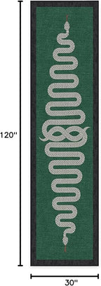 RUGGABLE x Jonathan Adler Machine Washable Modern Runner Rug – Venom Emerald 2.5x10, Stain-Resistant, Non-Slip – Washable Rug for Hallway, Entryway, Living Room & Kitchen–with Standard Pad