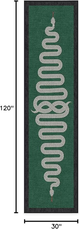RUGGABLE x Jonathan Adler Machine Washable Modern Runner Rug – Venom Emerald 2.5x10, Stain-Resistant, Non-Slip – Washable Rug for Hallway, Entryway, Living Room & Kitchen–with Standard Pad