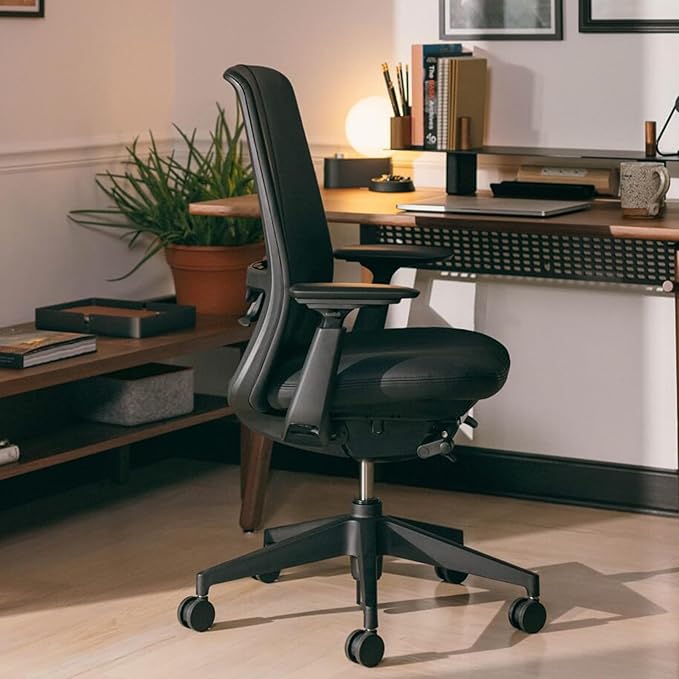 Haworth Soji Office Chair with Ergonomic Adjustments, Flexible Mesh Back (Charcoal)