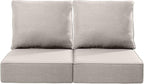 Luxury 24x24x6 Inch Outdoor Chair Cushions - Set of 2 Water Resistant Comfortable Patio Seat Cushion for Porch Set Rattan Dining Rocker Glider Chairs Loveseat Couch Sectional Sofa - Beige