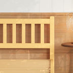 Askeld Wood King Bed Frame with Headboard, 14 Inch High Solid Bamboo Platform Bed No Box Spring Needed, Mid-Century Heavy Duty Bedframe, Easy Assembly, Noise Free