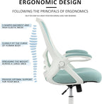 HYLONE Office Chair Ergonomic Desk Chair with Adjustable Armrests, Mesh Executive Chair, Home Office Computer Chairs for Long Hours(Blue)
