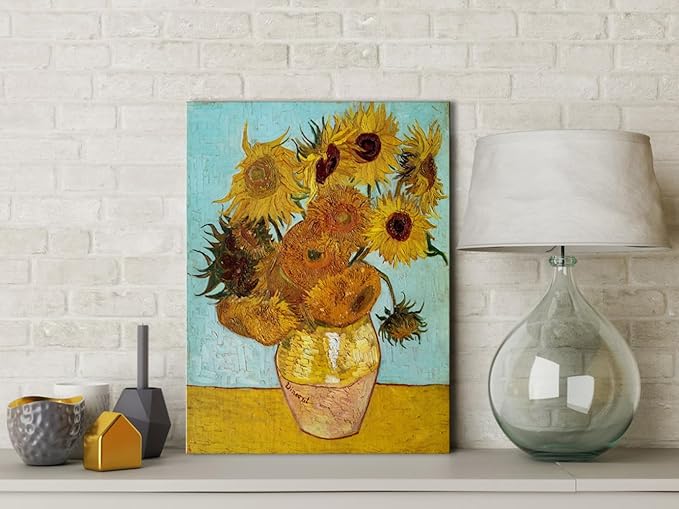 Wieco Art Sunflower by Vincent Van Gogh Oil Paintings Reproduction Modern Floral Giclee Canvas Prints Artwork Flowers Pictures on Canvas Wall Art for Home and office Decorations