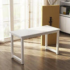 Tribesigns Modern Simple Computer Desk, 47 inch Office Desk Computer Table, Study Writing Study Desk for Home Office, White