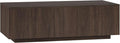 Henn&Hart 48" Rectangular Low-Profile Wood Coffee Table for Living Room, Family Room, or Office, Alder Brown