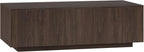 Henn&Hart 48" Rectangular Low-Profile Wood Coffee Table for Living Room, Family Room, or Office, Alder Brown