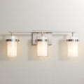 Possini Euro Design Kazran Modern Wall Light Brushed Nickel Slender Hardwire 21 1/4" 3-Light Fixture Frosted White Glass Shade for Bedroom Bathroom Bedside Vanity Living Room Mirror Hallway Dining