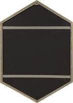 Kate and Laurel McNeer Hexagon Metal Frame Wall Mirror with Gold Finish for Bathrooms, Entryways, Bedrooms, and More, 31 x 22-inches