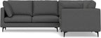 SIMPLIHOME Ava Corner Sectional Sofa in 100% Recycled Polyester Tightly Woven Performance Fabric, Pebble Grey, 102-inches Wide, Handcrafted Mid-Century Modern Style L-Shaped Couch for Living Room