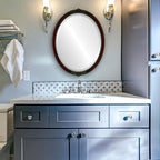 OVALCREST Oval Beveled Wall Mirror for Home Decor - Athena Style - Rosewood - 21" x 17" Outside Dimensions