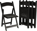 SIMPLEX 72 Black Resin Stackable Folding Chair - Comfortable Black Foldable Chair - Folding Chairs with Padded Seats - Indoor/Outdoor Folding Chairs for Events - Lightweight Foldable Chairs (72 Pack)