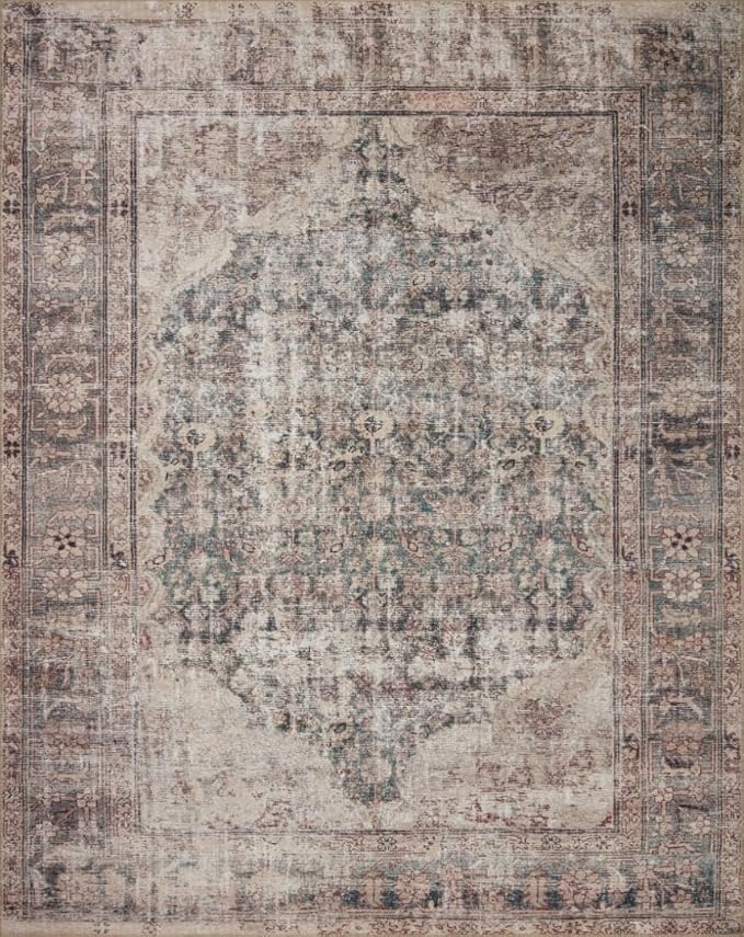 Loloi Amber Lewis Georgie Collection GER-08 Lagoon/Beige 8'-4" x 11'-6", .19" Pile Height, Area Rug
