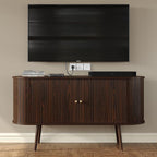 Furniouse 54.4''W Buffet Cabinet with Storage Fluted Sideboard Cabinet with Doors & 4 Shelf Storage for Living Room, Hallway, Kitchen, Mahogany