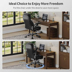 Big and Tall Office Chair, 600lbs Heavy Duty Desk Chair with 5D Arms, Adjustable Lumbar Support & Height, Tilt Function, PU Leather High Back Ergonomic Executive Computer Chair with 3'' Silent Casters