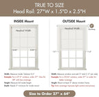 Madison Park Kyler Cordless Roman Shades - Single Panel, Lightweight Linen Blend Fabric, Natural Design, Easy Installation, Light Filtering Window Blind, Bedroom, Living Room Decor 27"W x 64"H Natural