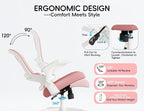 TRALT Office Chair - Ergonomic Office Chair with Back Support, Home Office Desk Chairs, Comfy Desk Chair, Computer Chair, 330lbs Wide Seat Big and Tall Office Chairs for Students (Pink)
