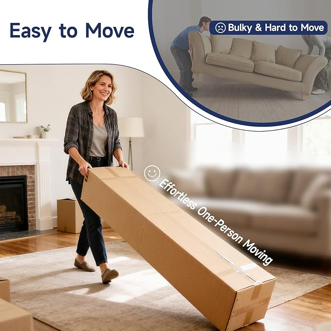 2025 New 108" Cloud Couch Sectional, Modular Sectional Sofa with L-Shaped Chaise, Deep Seat Sectional Modular Couch for Living Room, No Assembly Required (Beige, Right Facing Chaise)