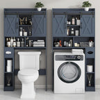 Vabches Over The Toilet Storage Cabinet, Farmhouse Storage Cabinet Over Toilet with Sliding Doors，Home Space-Saving Toilet Rack, for Bathroom, Restroom, Laundry