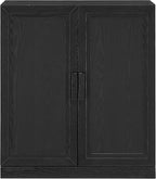 Crosley Furniture Essen Stackable Kitchen Pantry Storage Cabinet with Doors and Shelves, Accents Cabinets, Black