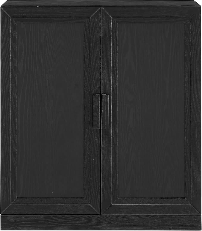 Crosley Furniture Essen Stackable Kitchen Pantry Storage Cabinet with Doors and Shelves, Accents Cabinets, Black