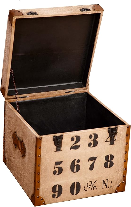 Square Shaped Wood & Leather Handmade Eco-Friendly Brown Seating Box Pouf - Square Shape Box Pouf, 20"x20"x21", Plain Solid Box Pouf, Wood & Leather Box Pouf, Leather Seating Box AH02