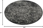 SAFAVIEH Evoke Collection Area Rug - 5'3" Round, Black & Grey, Distressed Design, Non-Shedding & Easy to Clean, Ideal for Living Room, Bedroom, Dining Space (EVK256R)
