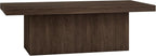 Henn&Hart 48" Wide Rectangular Coffee Table in Alder Brown, for Home, Living Room, Bedroom, Entertainment Room, Office