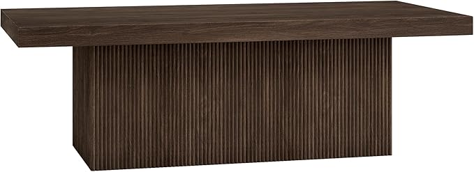 Henn&Hart 48" Wide Rectangular Coffee Table in Alder Brown, for Home, Living Room, Bedroom, Entertainment Room, Office