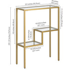 Henn&Hart 22" Wide Rectangular Console Table in Brass, Entryway Table, Accent Table for Living Room, Hallway
