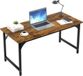 AZN Computer Desk, 47in Computer Desk, Office Desk w/Metal Frame, Office Desk w/Water-Resistant, Scratchproof Surface, Home Office Desks w/Large Legroom for Work Study Writing Gaming, Rustic Brown
