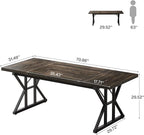 Tribesigns 70.86-Inch Large Executive Desk, Industrial Home Office Computer Desk, Simple Long Writing Study Table Business Furniture (Oak/Black)