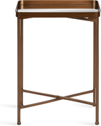 Kate and Laurel Celia Modern Mirrored Tray Side Table, 18 x 12 x 26, Dark Bronze, Foldable Rectangular End Table for Storage and Display