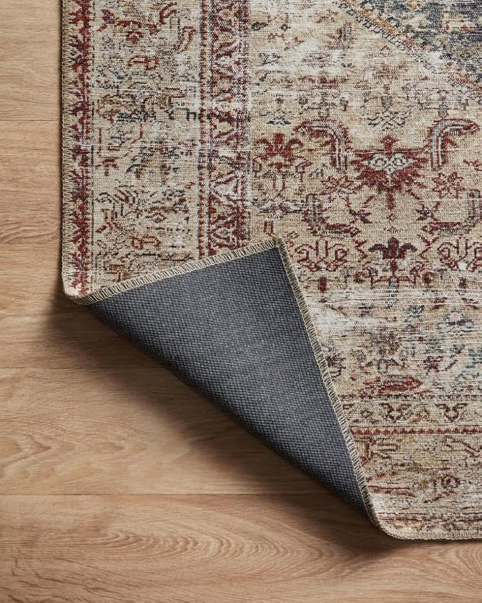 Loloi Amber Lewis Georgie Collection GER-04 Teal/Antique 8'-4" x 11'-6", .19" Pile Height, Area Rug